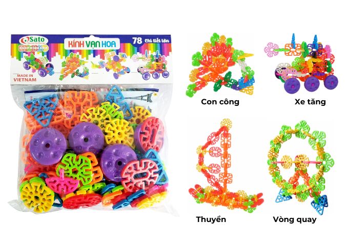 4 Đồ Chơi Lắp Ráp, Đồ Chơi Xếp Hình Hoa, Kính Vạn Hoa, Nhựa An Toàn, Phù Hợp Cho Bé Từ 2 Tuổi
