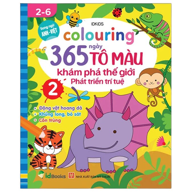 2 Bộ 6 Sách Tô Màu Cho Bé, 365 Ngày Tô Màu Khám Phá Thế Giới, Sách Cho Bé 2-6 Tuổi