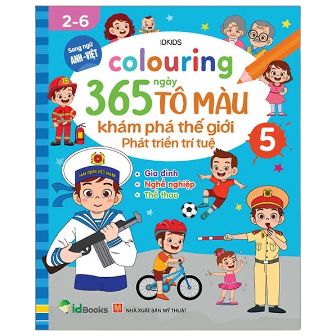5 Bộ 6 Sách Tô Màu Cho Bé, 365 Ngày Tô Màu Khám Phá Thế Giới, Sách Cho Bé 2-6 Tuổi