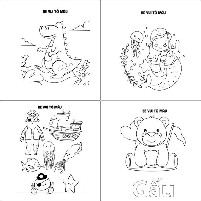 3 Bộ 100 Tranh Tô Màu Cho Bé, Tặng Kèm Màu Tô Cho Bé, Phù Hợp Cho Bé Từ 3 Tuổi