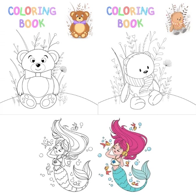 9 Bộ 100 Tranh Tô Màu Cho Bé, Tặng Kèm Màu Tô Cho Bé, Phù Hợp Cho Bé Từ 3 Tuổi
